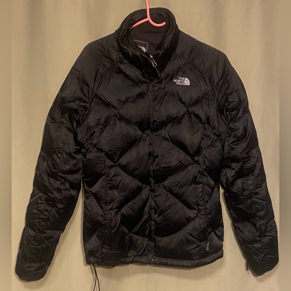 The North Face Black Puffer Jacket Quilted Goose Down 550 Coat Ski Zip Up WMNS L